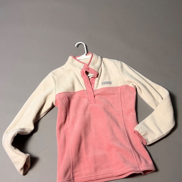 Beige and pink Columbia fleece sweatshirt - Picture 2 of 4